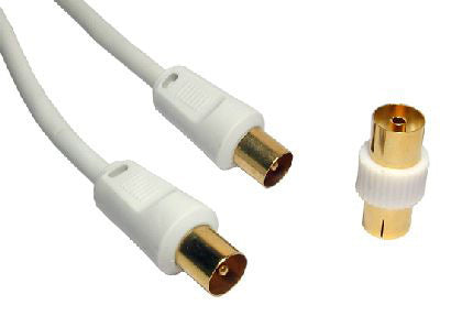 CDL 3m TV Cable+Female Coup -White