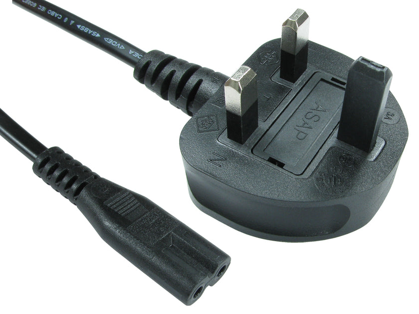 CDL 3m UK Plug to C7 Mains Lead