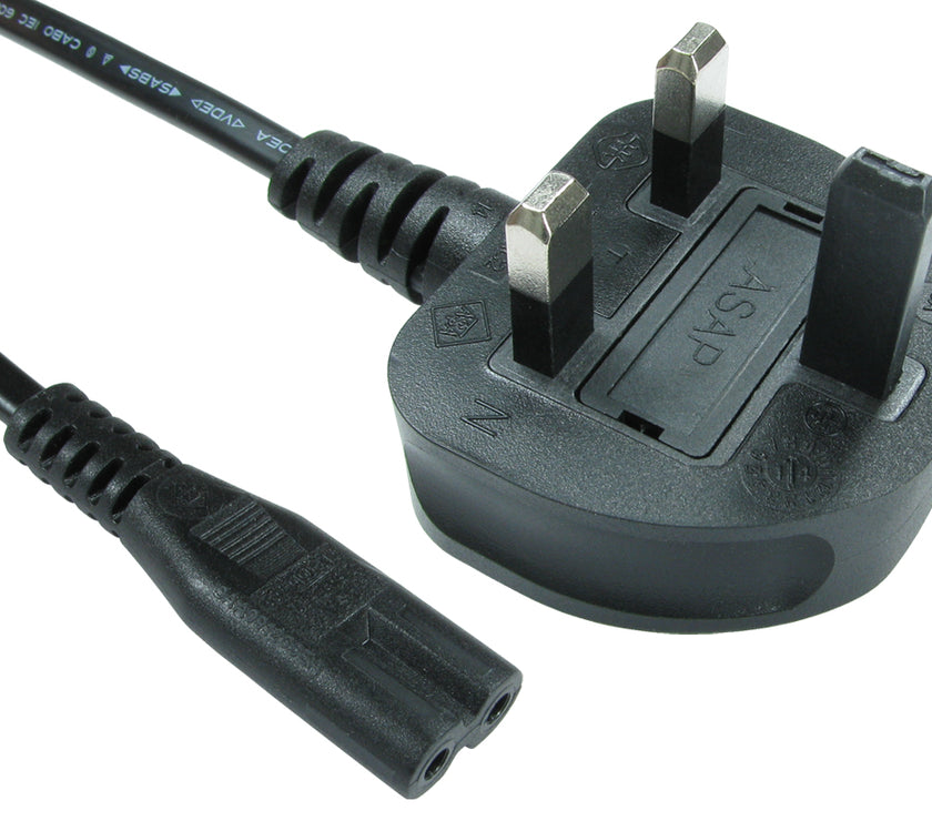 CDL 3m UK Plug to C7 Mains Lead