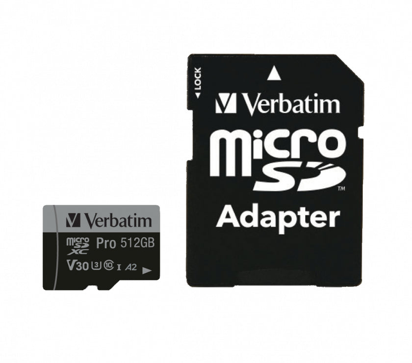 Verbatim PRO MicroSDXC 512GB inc Adapter