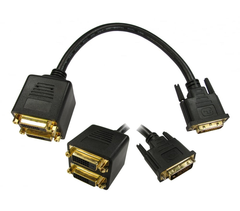 CDL DVI-D M to 2x F Cable block