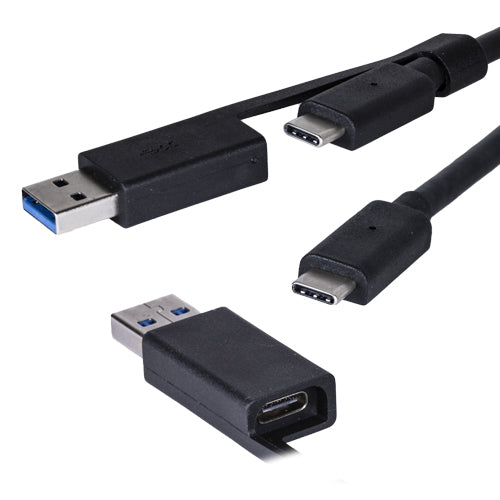 CNL 1m USB-C M-M with USB-A Adp
