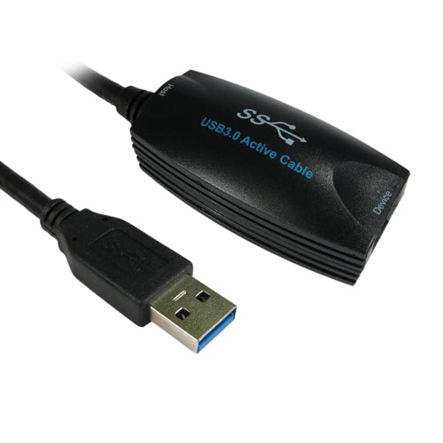 CNL 10M USB-A 3.0 M-F Act Ext. Bk PVC
