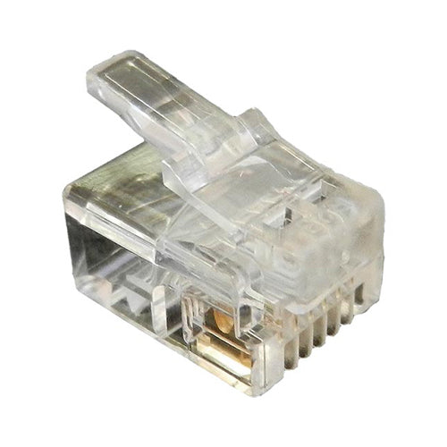 50PK RJ11 6P4C 24-26AWG Crimp Pl Strnd