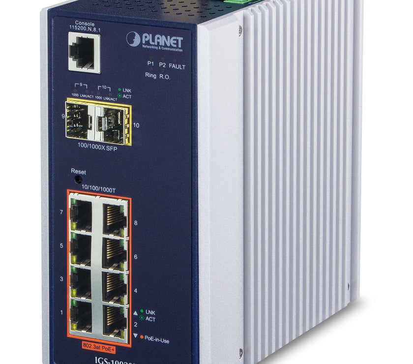 8P Ind Mngd Sw Gb PoE+ SFP 240W