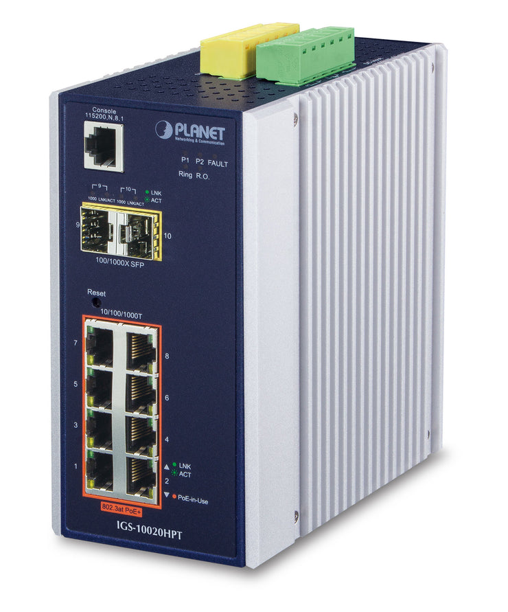 8P Ind Mngd Sw Gb PoE+ SFP 240W