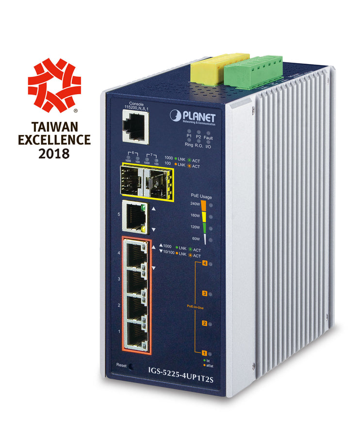 4P Ind Sw 2.5Gb PoE++ SFP 360W