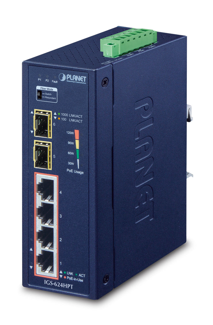 4P Ind Sw 2.5Gb PoE+ SFP 120W