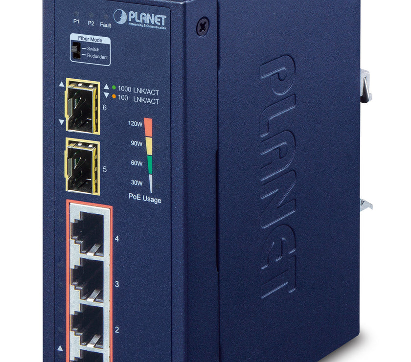 4P Ind Sw 2.5Gb PoE+ SFP 120W