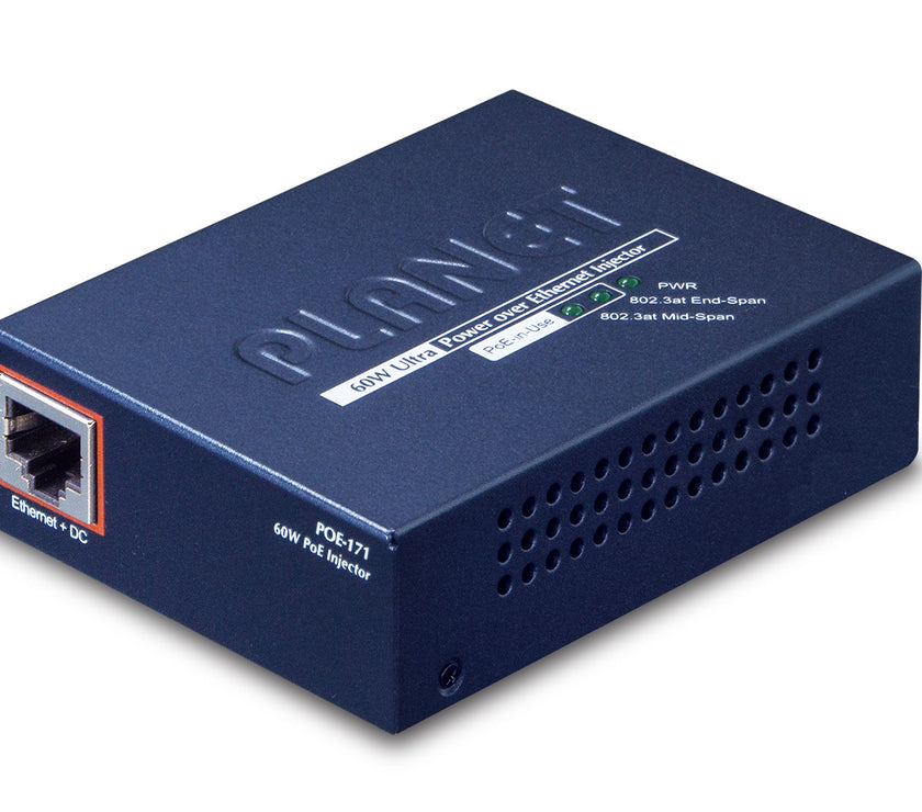 1P Inj Gb PoE+ Mid End-Span 60W