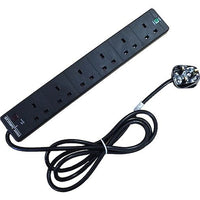 CNL 6W UK 13A SURGE PROTECT Bk 2M Lead