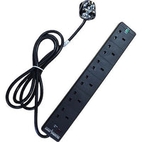 CNL 6W UK 13A SURGE PROTECT Bk 5M Lead