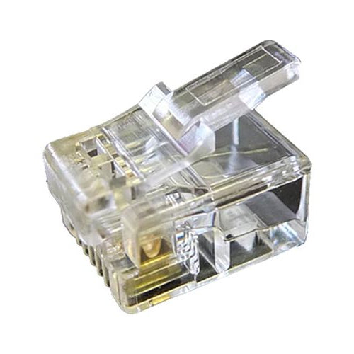 50PK RJ12 6P6C 24-26AWG Crimp Pl Strnd