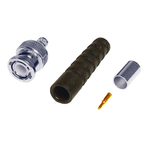 50PK BNC RG179 Crimp Pl Bk BOOT TURNED