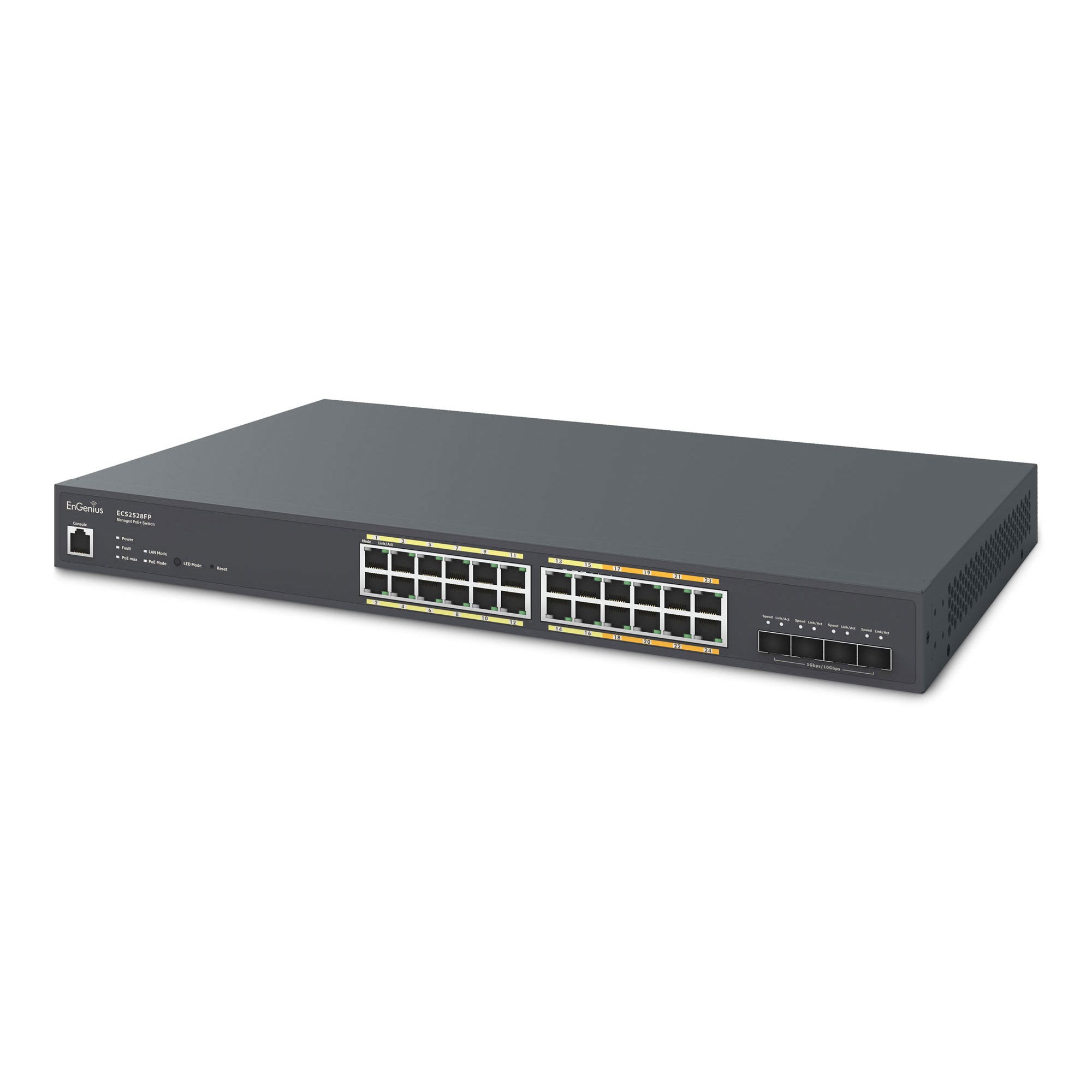 EnGenius ECS2528FP Cloud Managed 24 Port 410 Watt Multi-Gigabit PoE+ Switch