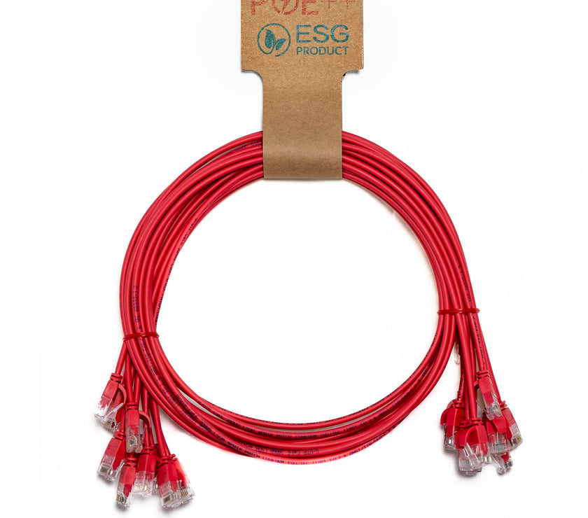 CNL 10PK 1M C6 RD UTP LS 30AWG SLIM SB