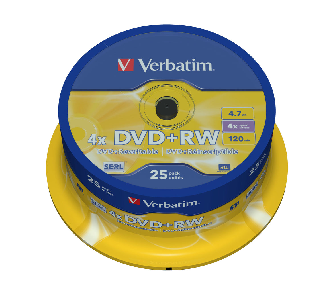 Verbatim DVD+RW 25PK Matt Silver