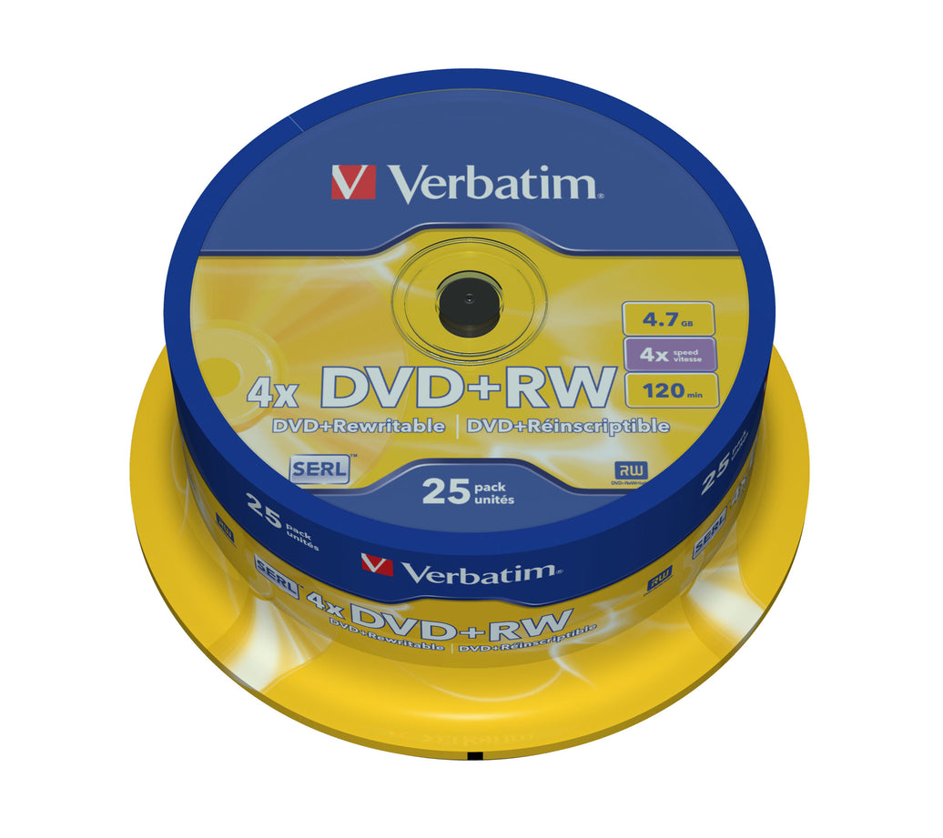 Verbatim DVD+RW 25PK Matt Silver