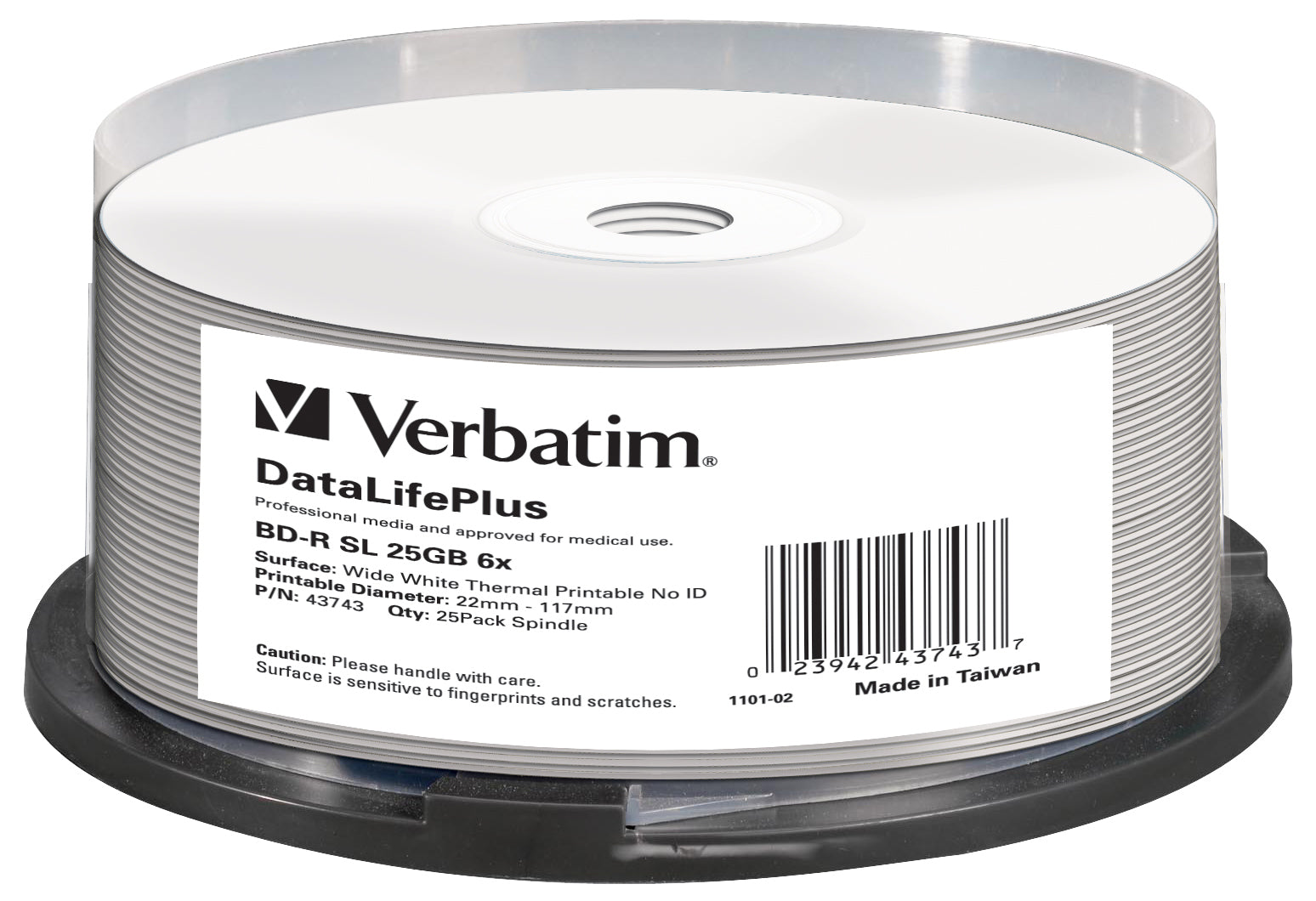 Verbatim BD-R 25GB 2x (25 pack) W/W T/P