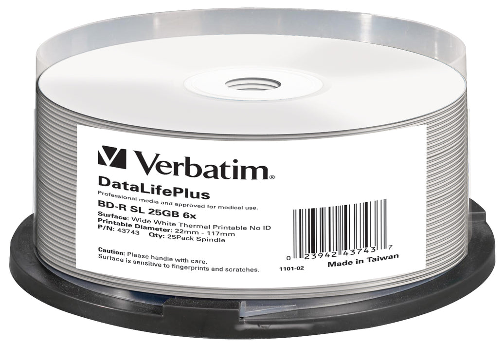 Verbatim BD-R 25GB 2x (25 pack) W/W T/P