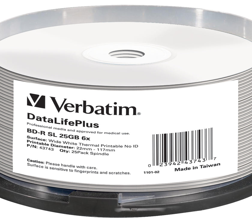 Verbatim BD-R 25GB 2x (25 pack) W/W T/P
