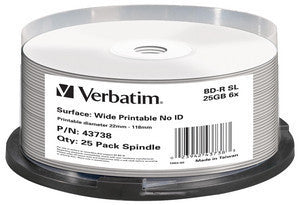 Verbatim 25GB BD-R SL Printable 25pk
