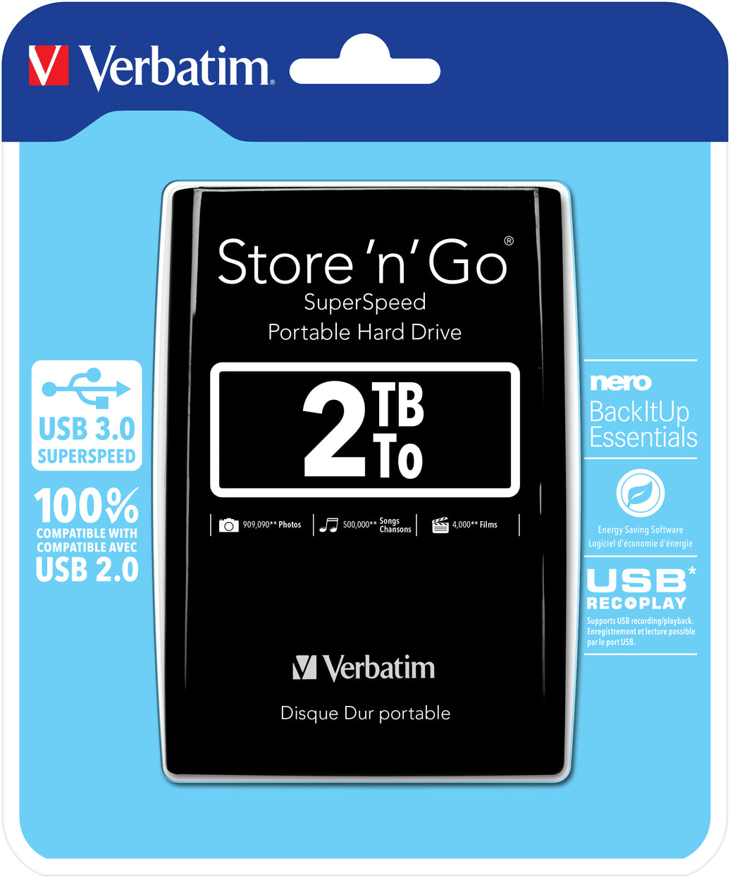 Verbatim Store?n?Go USB3 2.5" 2TB Black