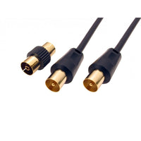 CDL 2m TV Cable+Female Coup -White