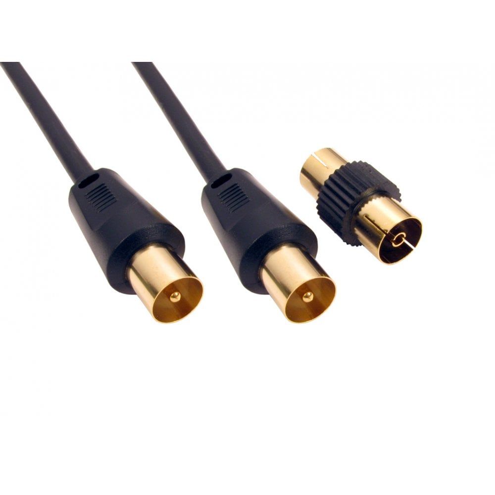 CDL 5m TV Cable+Female Coup -White