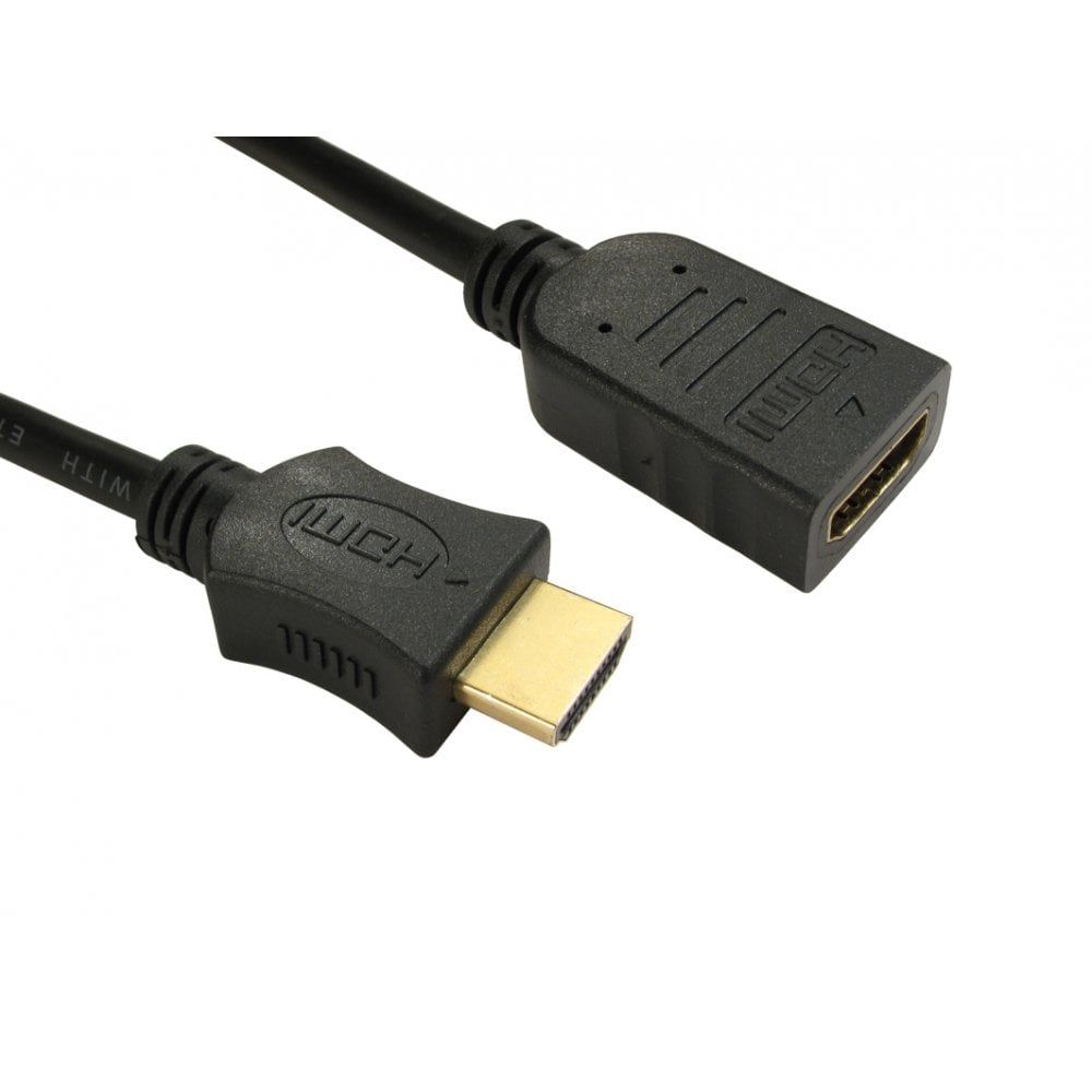 CDL 2m High Speed HDMI M to F Bk