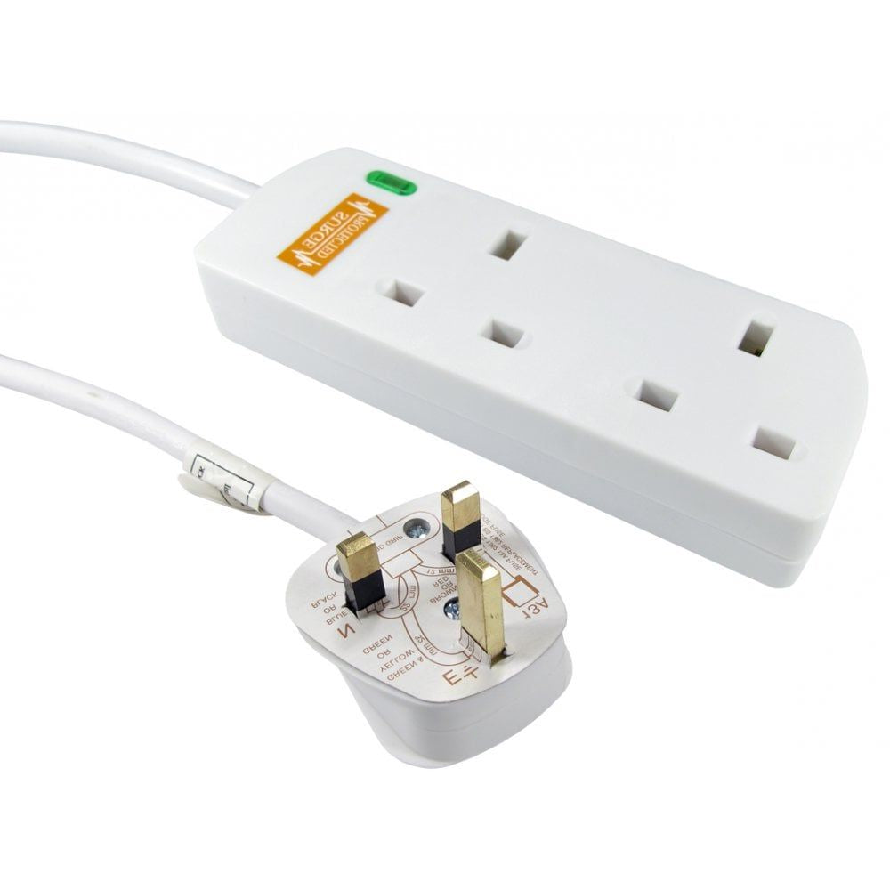 CDL 2m UK Power Extension -2 Ports
