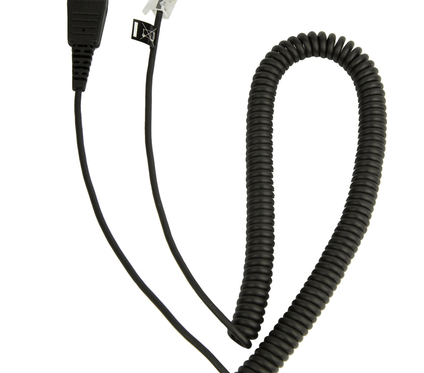 Jabra QD Cord to RJ9 Curly 05 Metre e.g. for Lucent Callmaster V VI Cisco 79xx and PLX A22