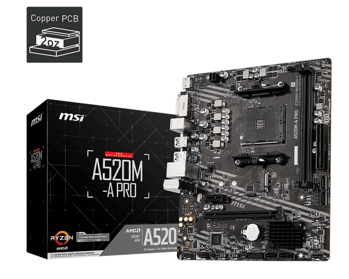 MSI AM4 A520M-A PRO M-ATX