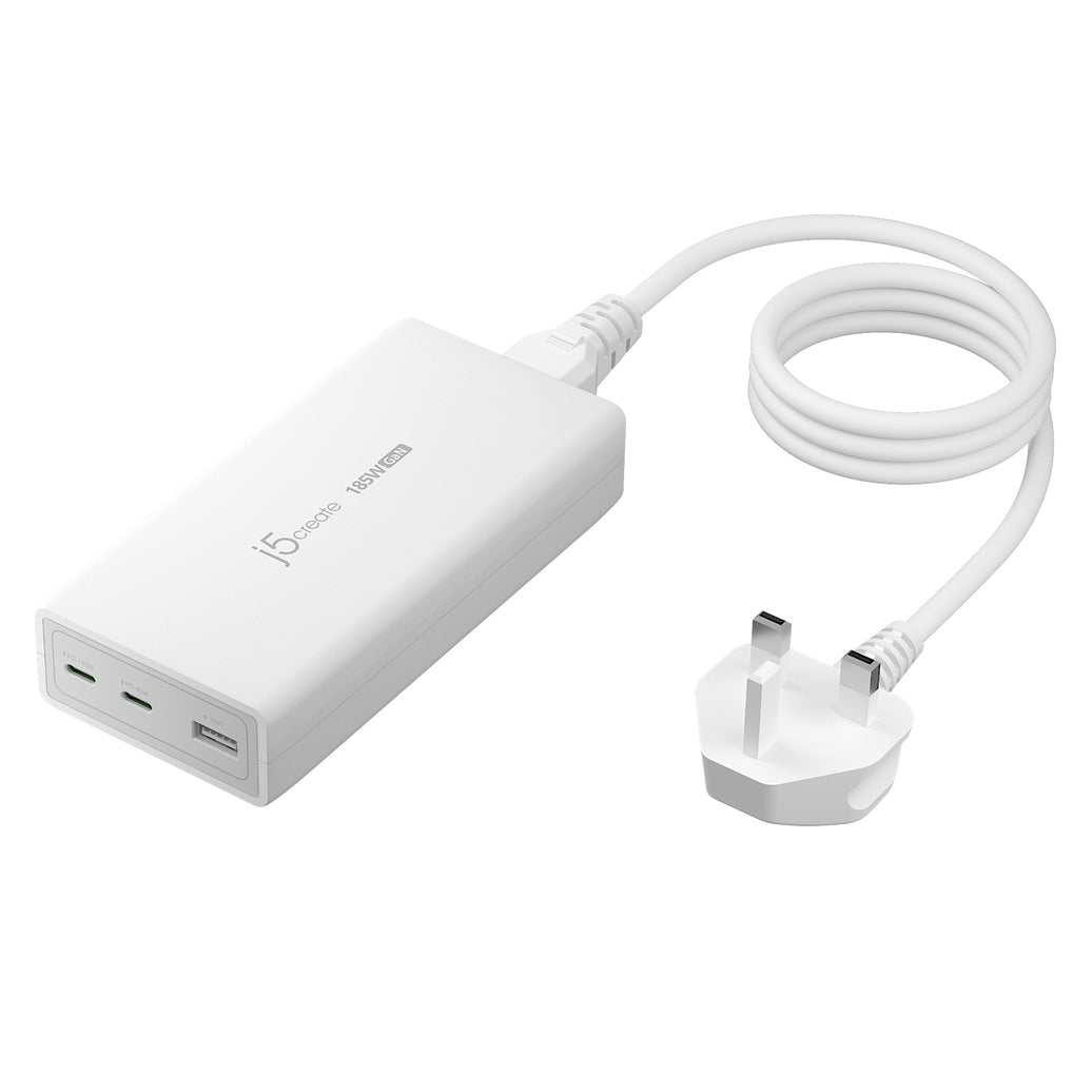 J5CREATE 185W GAN PD 3.1 USB-C 3-PORT CH