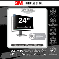 3M 3M™ Privacy Filter for 24in Full Screen Monitor with 3M™ COMPLY™ Magnetic Attach, 16:10, PF240W1EM