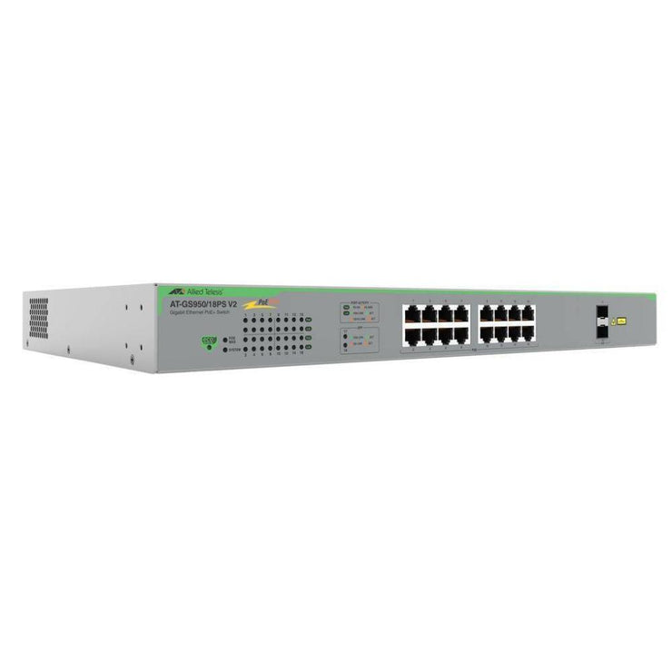 Allied Telesis AT-GS950/10PS V2-50 network switch Unmanaged Gigabit Ethernet (10/100/1000) Power over Ethernet (PoE) Grey