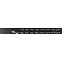 16 Port 1U Rack Mount USB KVM Switch Kit with OSD and Cables