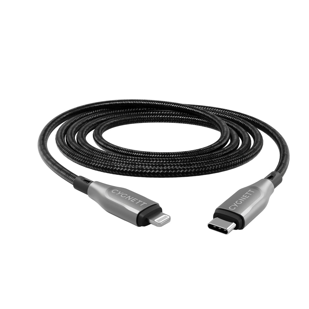 Cygnett Armoured Lightning to USB-C Cable 2M - Black