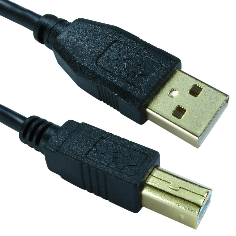 Cables Direct 1m USB 2.0 Type-C Male to Type-B Male Cable – Black
