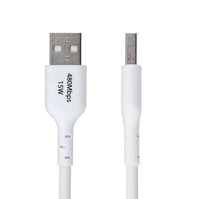 2M WHITE USB-A TO USB-C CHARGING CABLE