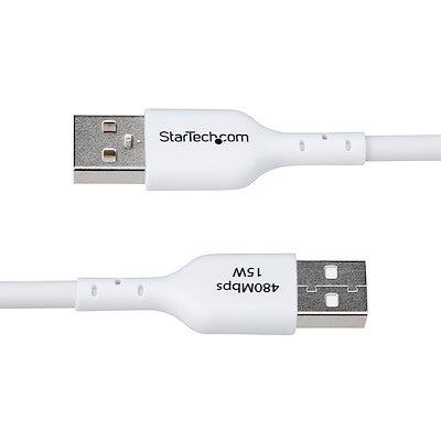 2M WHITE USB-A TO USB-C CHARGING CABLE