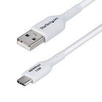 2M WHITE USB-A TO USB-C CHARGING CABLE