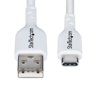 2M WHITE USB-A TO USB-C CHARGING CABLE