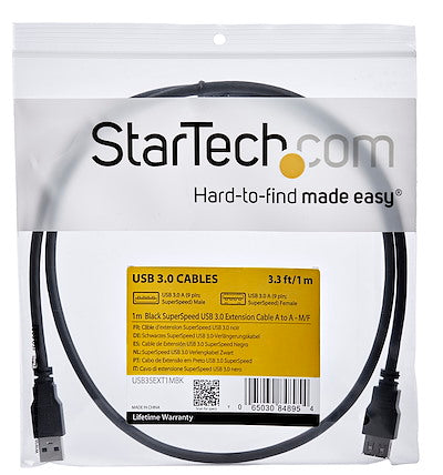 StarTech 1m Black USB 3 Extension Cable