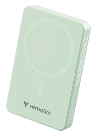 Verbatim Charge 'n' Go Essentials Power Bank 10000mAh Magnetic Wireless Charging - Green